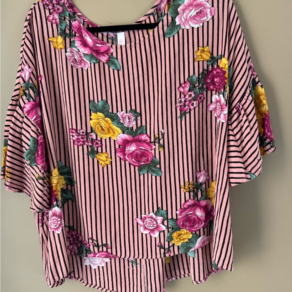 Floral Striped Women's Top